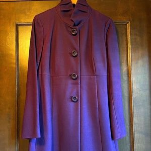 J. Crew Purple High Neck Wool Coat